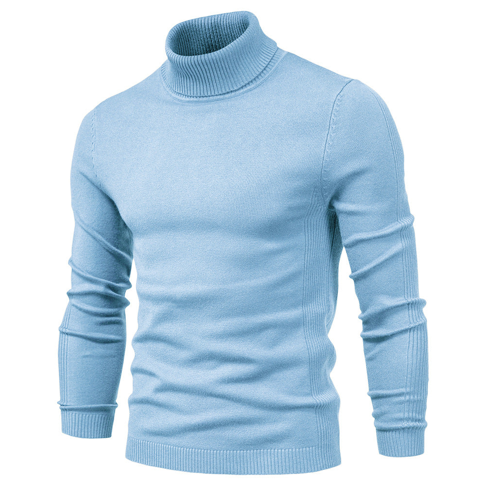 Men's Turtleneck / Mid Collar / Crew Neck Basic Cashmere Base Bottoming Sweater