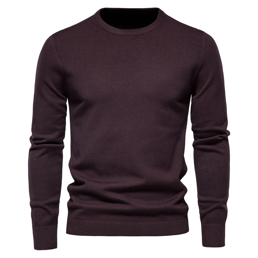 Men's Turtleneck / Mid Collar / Crew Neck Basic Cashmere Base Bottoming Sweater