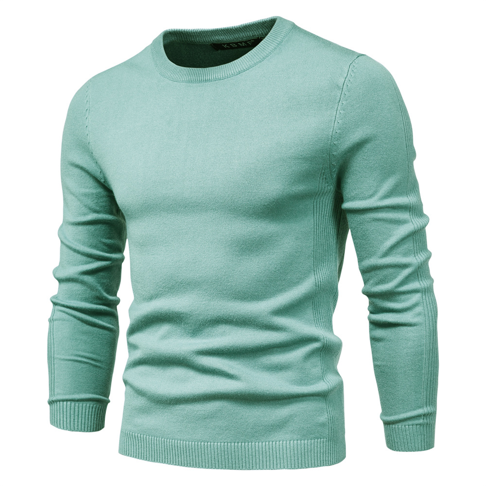Men's Turtleneck / Mid Collar / Crew Neck Basic Cashmere Base Bottoming Sweater