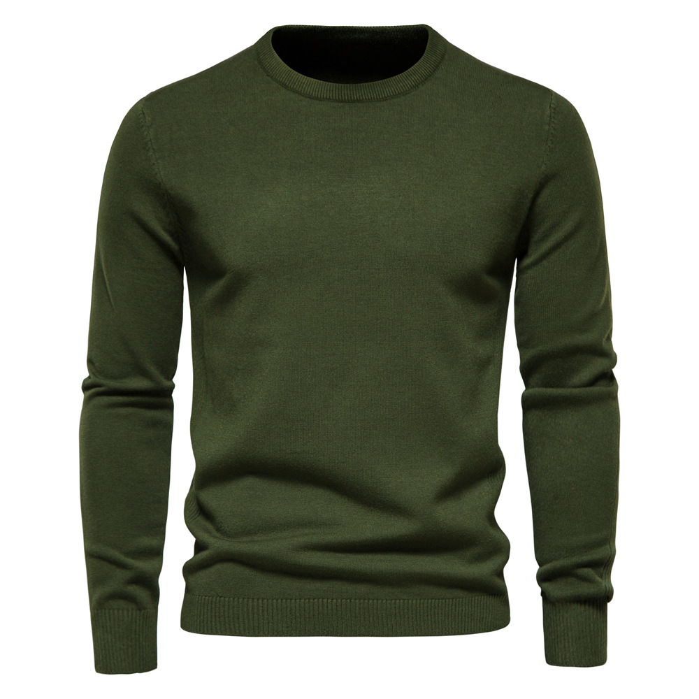Men's Turtleneck / Mid Collar / Crew Neck Basic Cashmere Base Bottoming Sweater