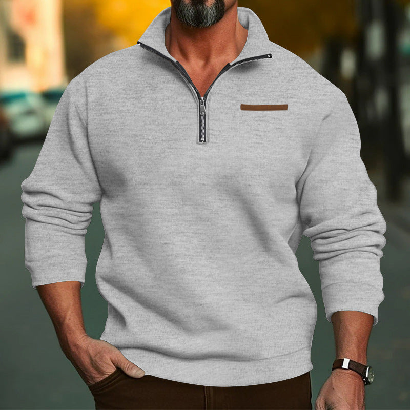 🔥Stylische Herren-Langarmshirts mit halbem Reißverschluss