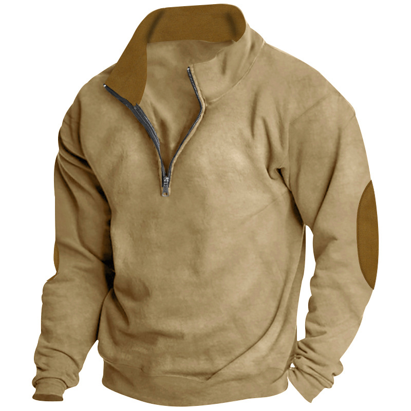 Men's Outdoor Casual Stand Cashmere Button Long Sleeve Sweater