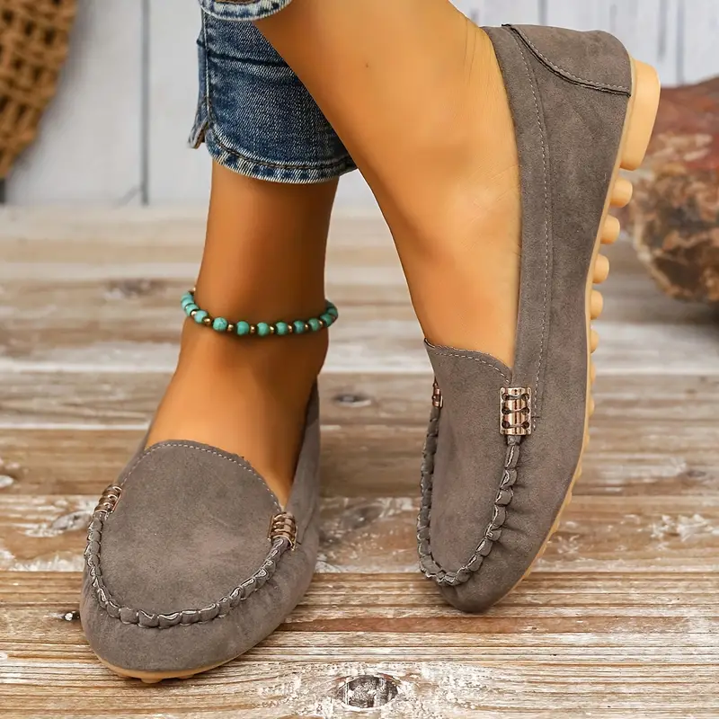 Orthoture's Round-Toe Flats,Breathable Orthopedic Slip On Walking Shoes