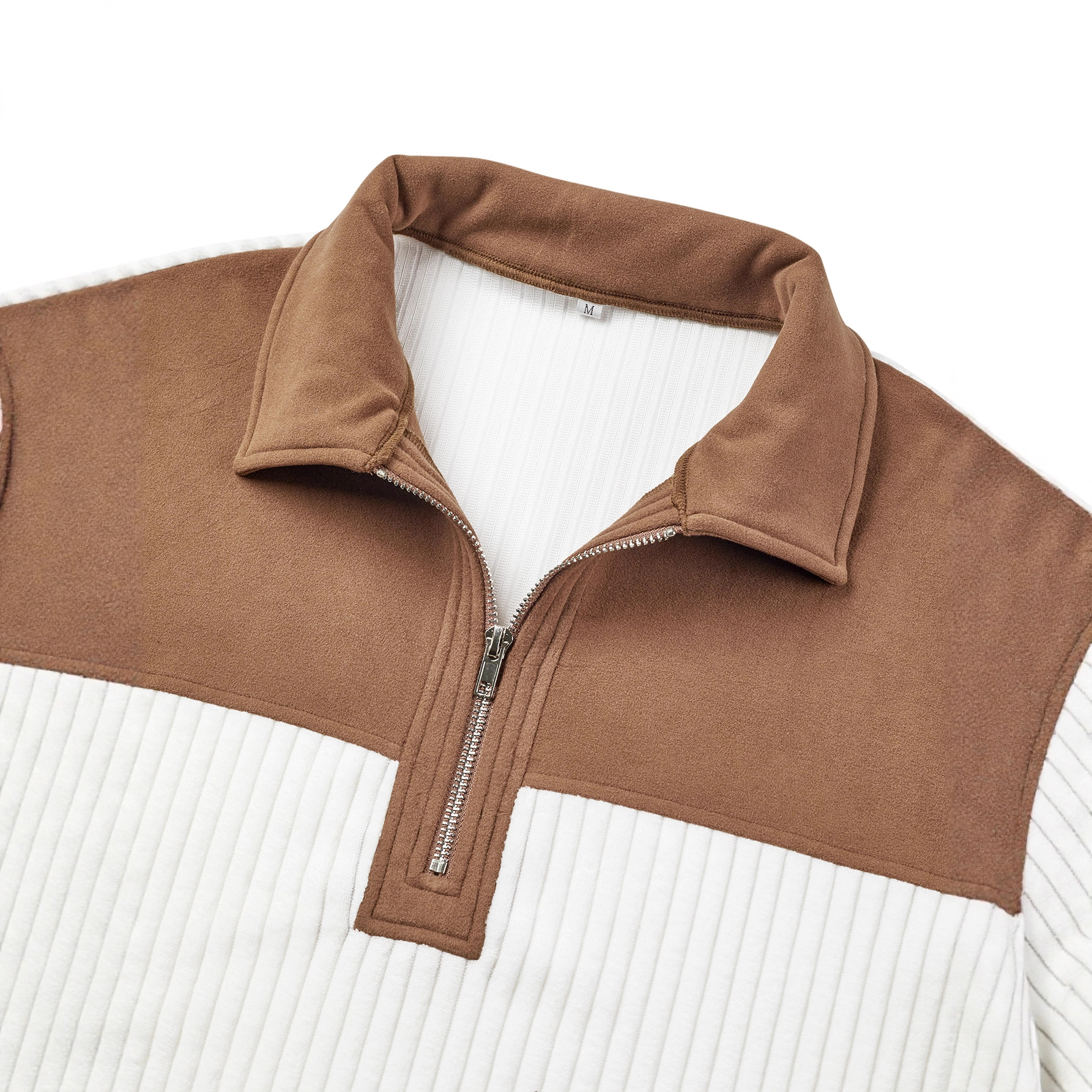 Outdoor Men's Casual Striped Color Block Stand Collar Sweatshirt With Retro Quarter Zipper Collar Top