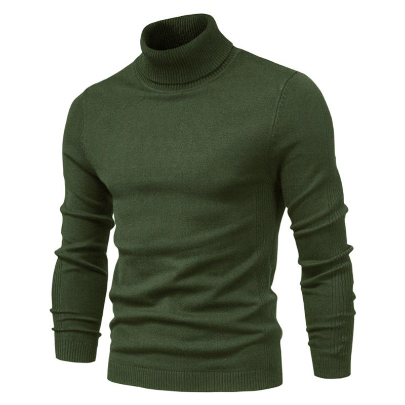 Men's Turtleneck / Mid Collar / Crew Neck Basic Cashmere Base Bottoming Sweater