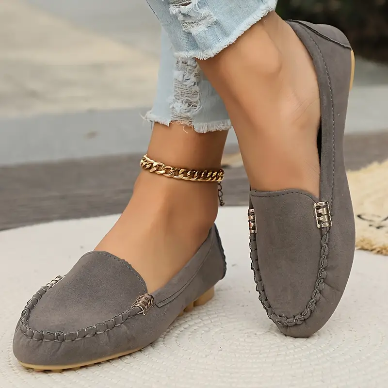 Orthoture's Round-Toe Flats,Breathable Orthopedic Slip On Walking Shoes