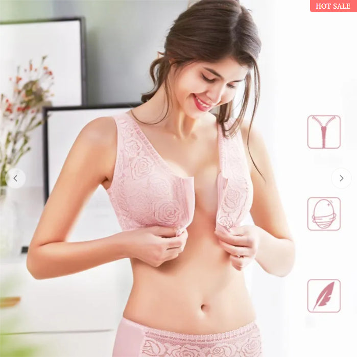 SPITZEN-BH MIT FRONTREISSVERSCHLUSS UND VOLLER BEDECKUNG - PLUS SIZE