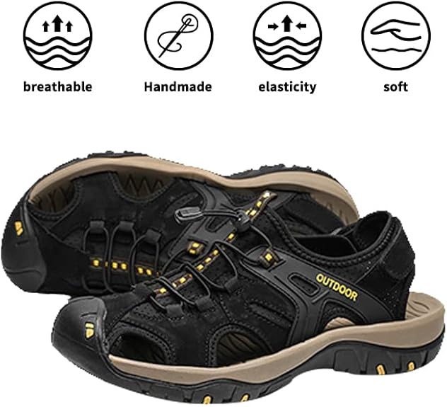 Men's Orthopedic Support Quick Dry Sport Sandals Non-Slip Lightweight Hiking Sandals