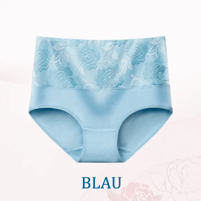🔥2 Kaufen, erhalte 1 gratis👙Rosenunterwäsche aus reiner Baumwolle mit hoher Taille (Bauch schlankmachend, Feuchtigkeitsaufnahme und antibakteriell)