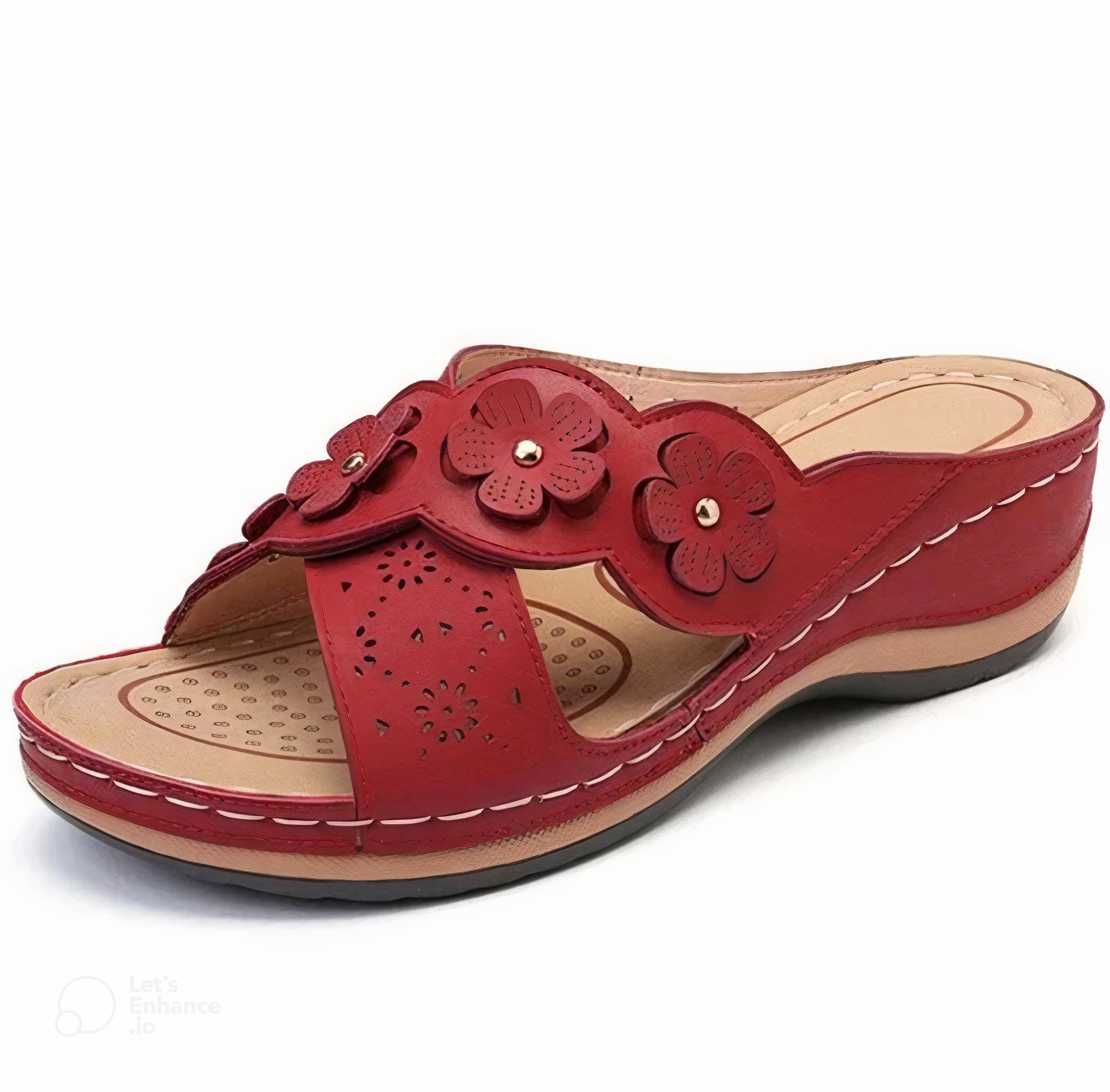 LETZTER TAG 50 % RABATT | Flache Casual-Sandale mit runder Zehenpartie