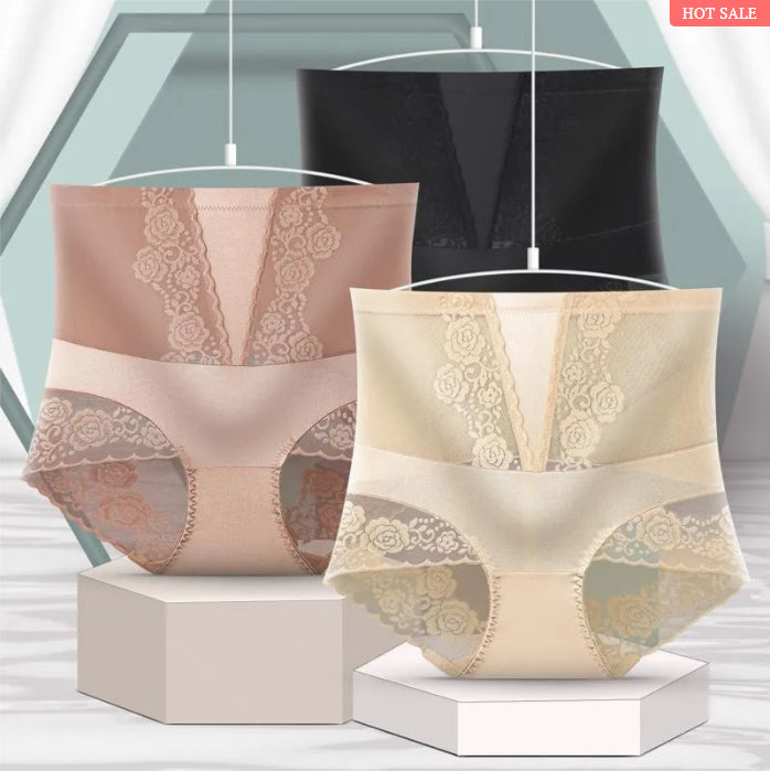 SPITZE CHIFFON ATMUNGSAKTIV HOHE TAILLE BAUCH HÜFTE-UP HÖSCHEN