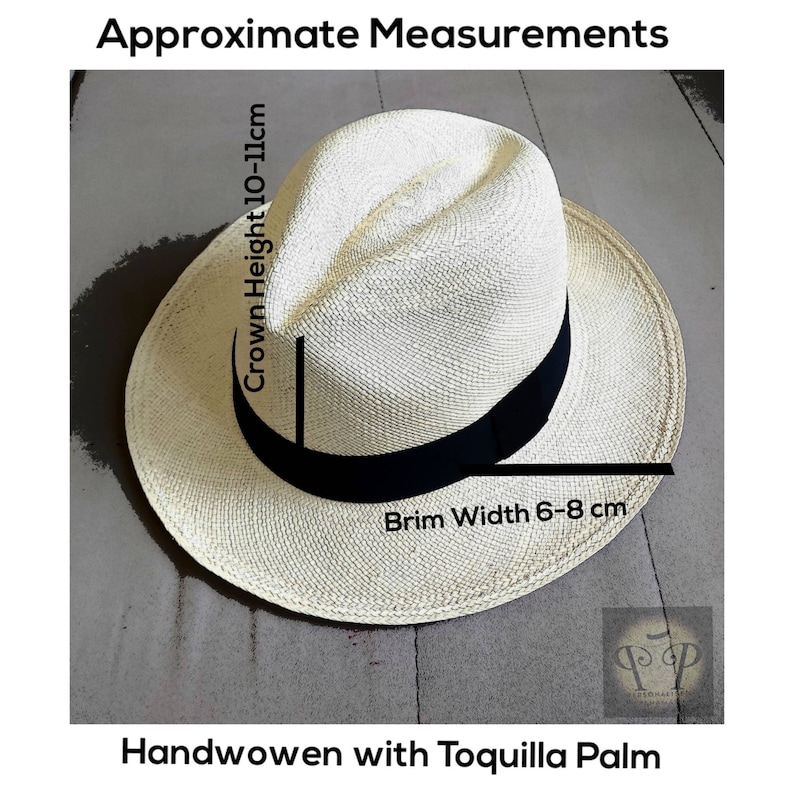 Genuine Ecuadorian Natural Panama Hat with Dark Brown Hat Band ~ Handwoven Toquilla Palm Hat-BOX PACKING