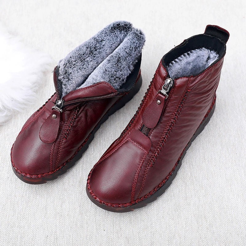 Warme Winterschuhe für Damen aus weichem Leder