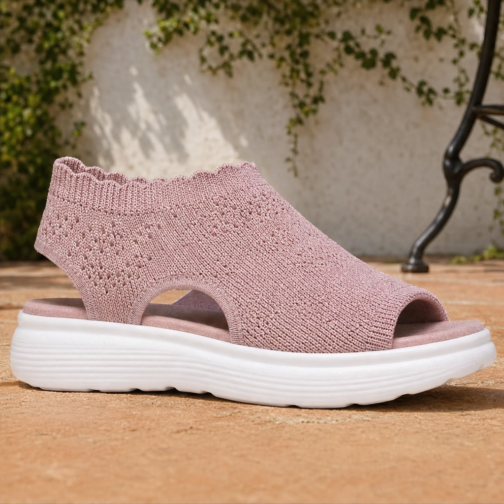 Willowstep™ – Atmungsaktive, gepolsterte Plateau-Sandalen aus Strick + 50 % Rabatt