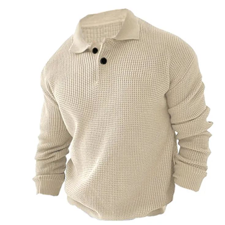 Men's Waffle fall long-sleeved sweatshirt