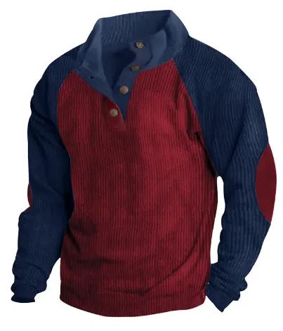 Lässiges Outdoor-Sweatshirt mit Raglanärmeln und Stehkragen für Herren