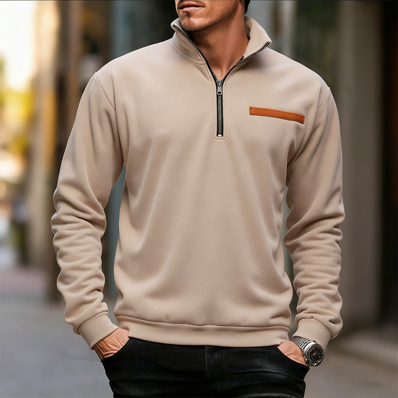 🔥Stylische Herren-Langarmshirts mit halbem Reißverschluss
