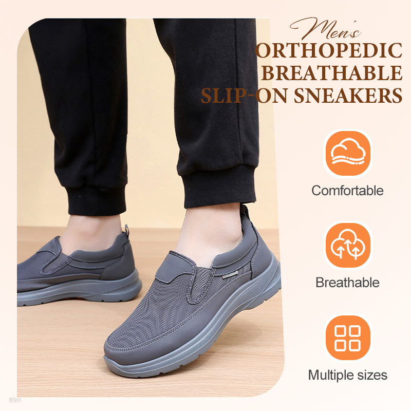👟 60% RABATT JETZT! ✨ Herren Orthopädische Atmungsaktive Slipper-Sneakers - Fußgewölbe Unterstützung mit Memory-Schaum Einlegesohlen für Ganzägigen Komfort 🏃‍♂️💨