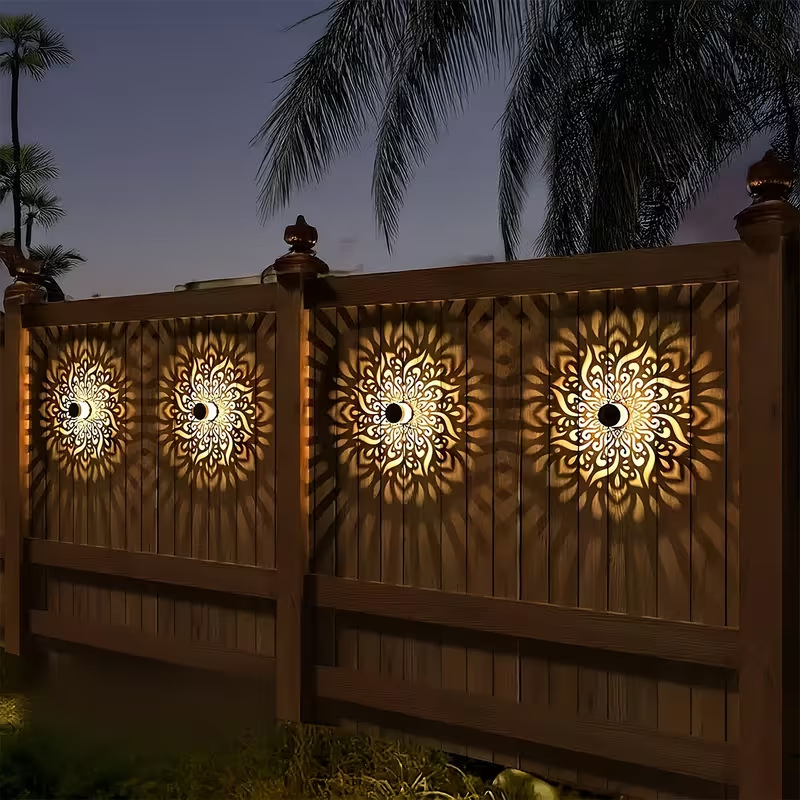 💥Last Day 70% OFF🔥Solar Mandala Wall Light Outdoor Garden Fence Projector Lamp Patio Ambient Decor