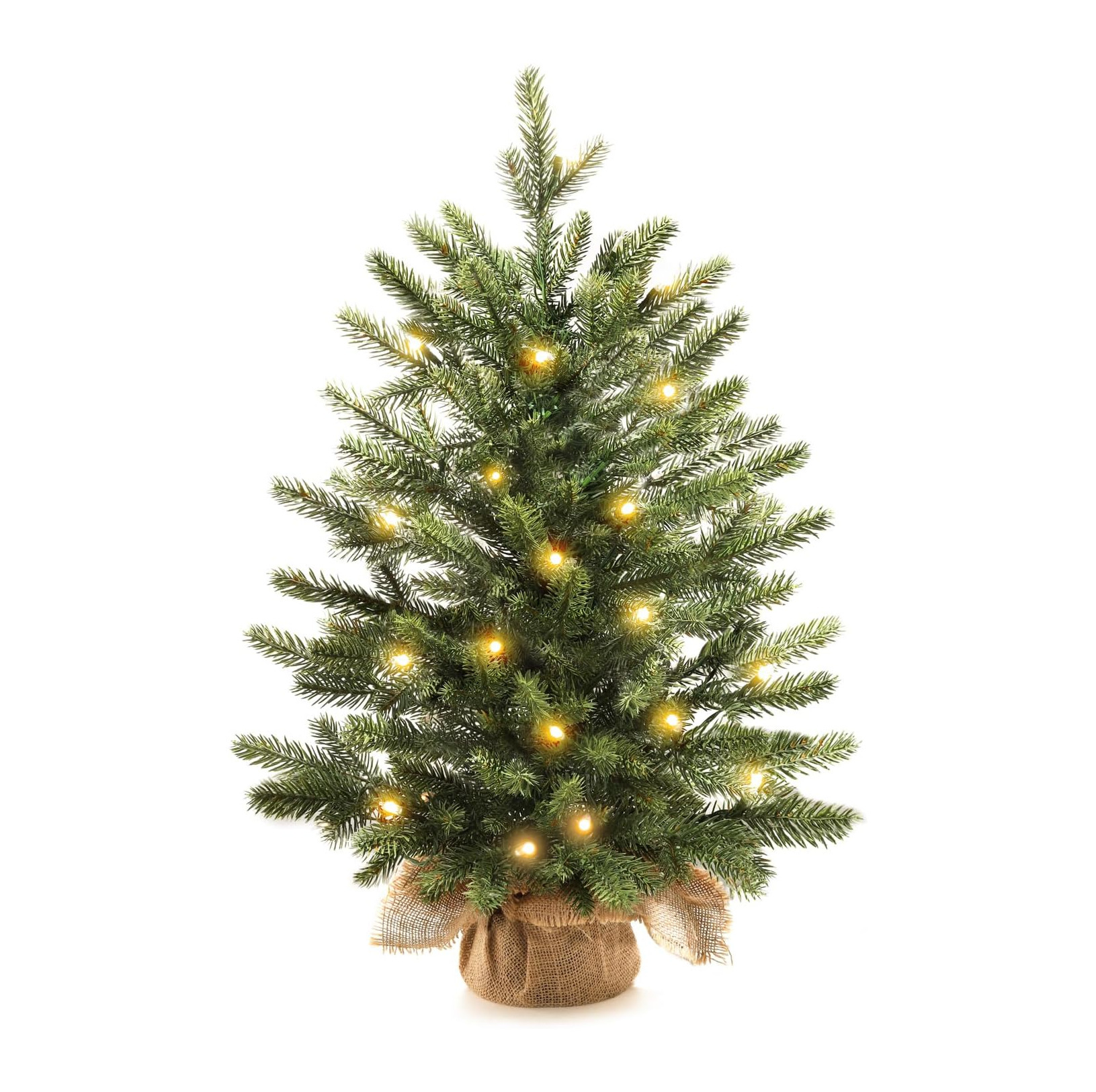 🎄🔥24''  Pre-Lit Green Cypress Artificial Christmas Tree