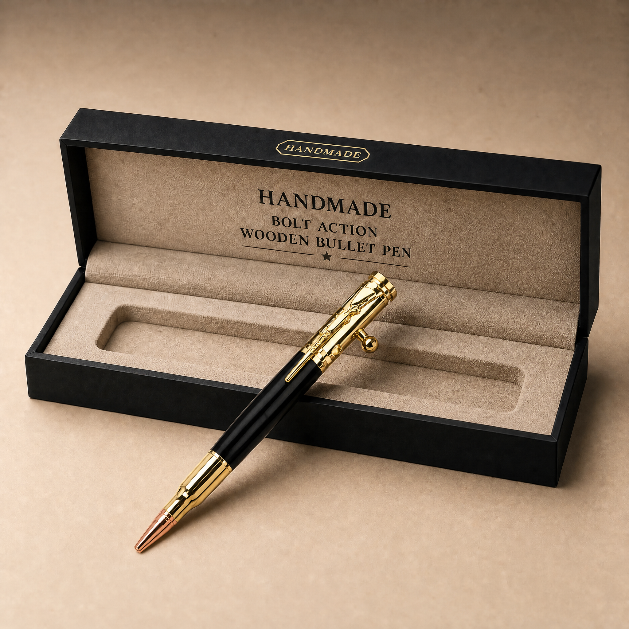 💥🖊100% Handmade Bolt Action Wooden Bullet Pen | Crafted From Real Wood & Bullet Casing