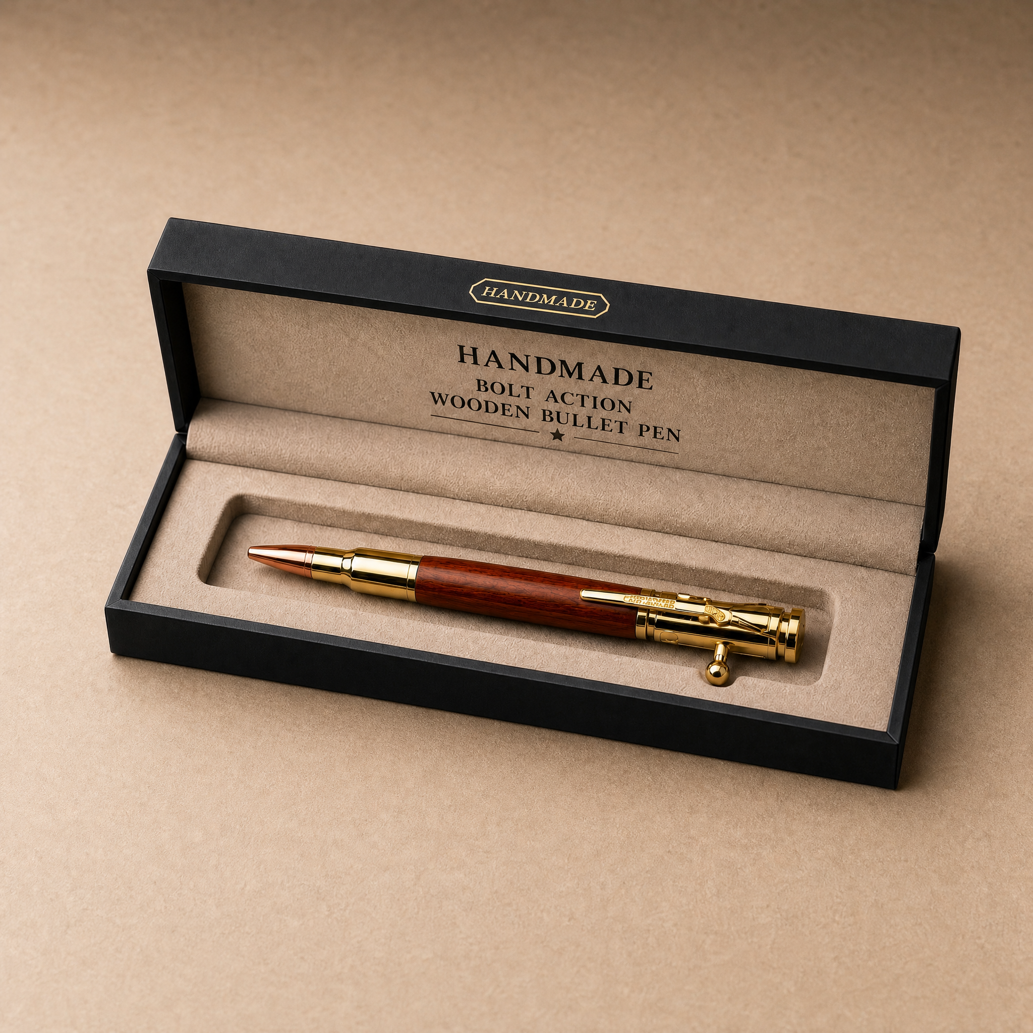 💥🖊100% Handmade Bolt Action Wooden Bullet Pen | Crafted From Real Wood & Bullet Casing