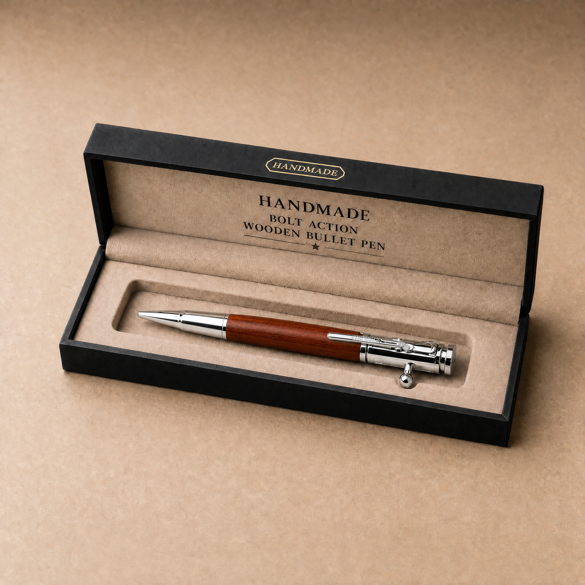 💥🖊100% Handmade Bolt Action Wooden Bullet Pen | Crafted From Real Wood & Bullet Casing