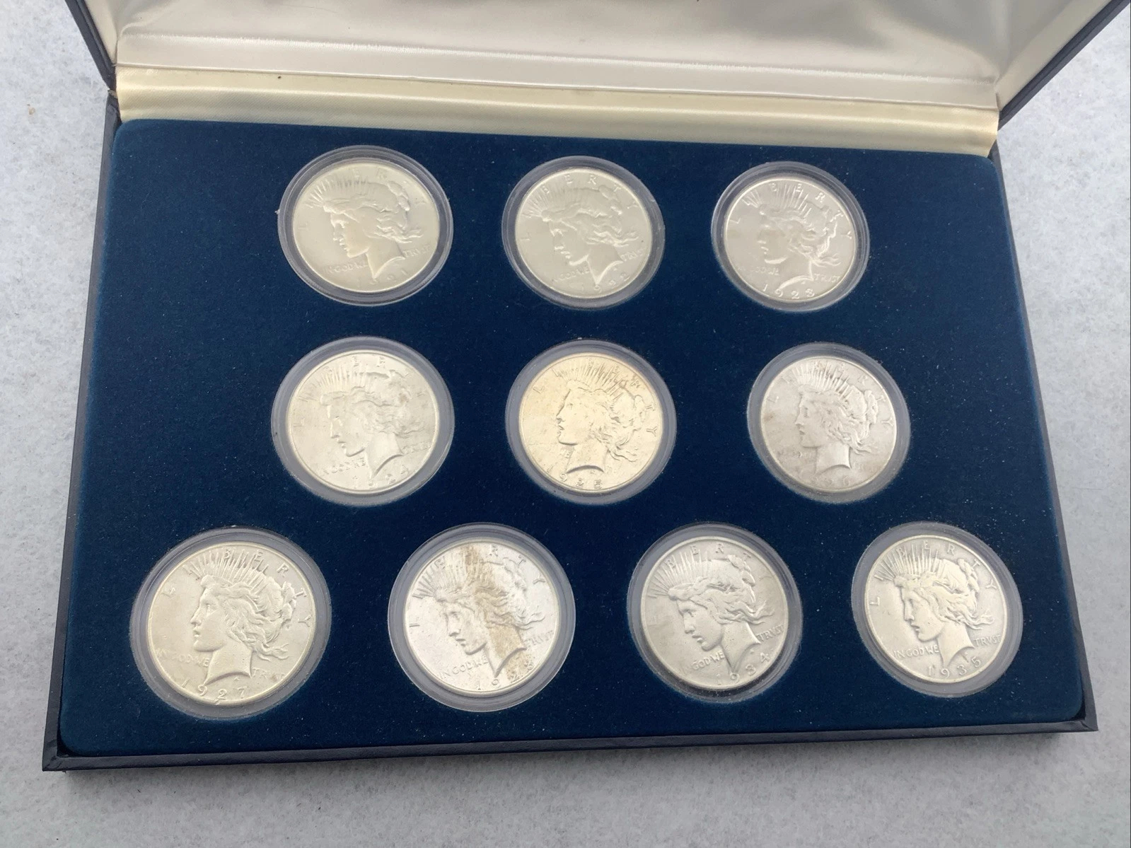 💥 Last 10 Sets Left! Complete 1921–1935 Peace Silver Dollar Set • 10 Pcs • MS65💰