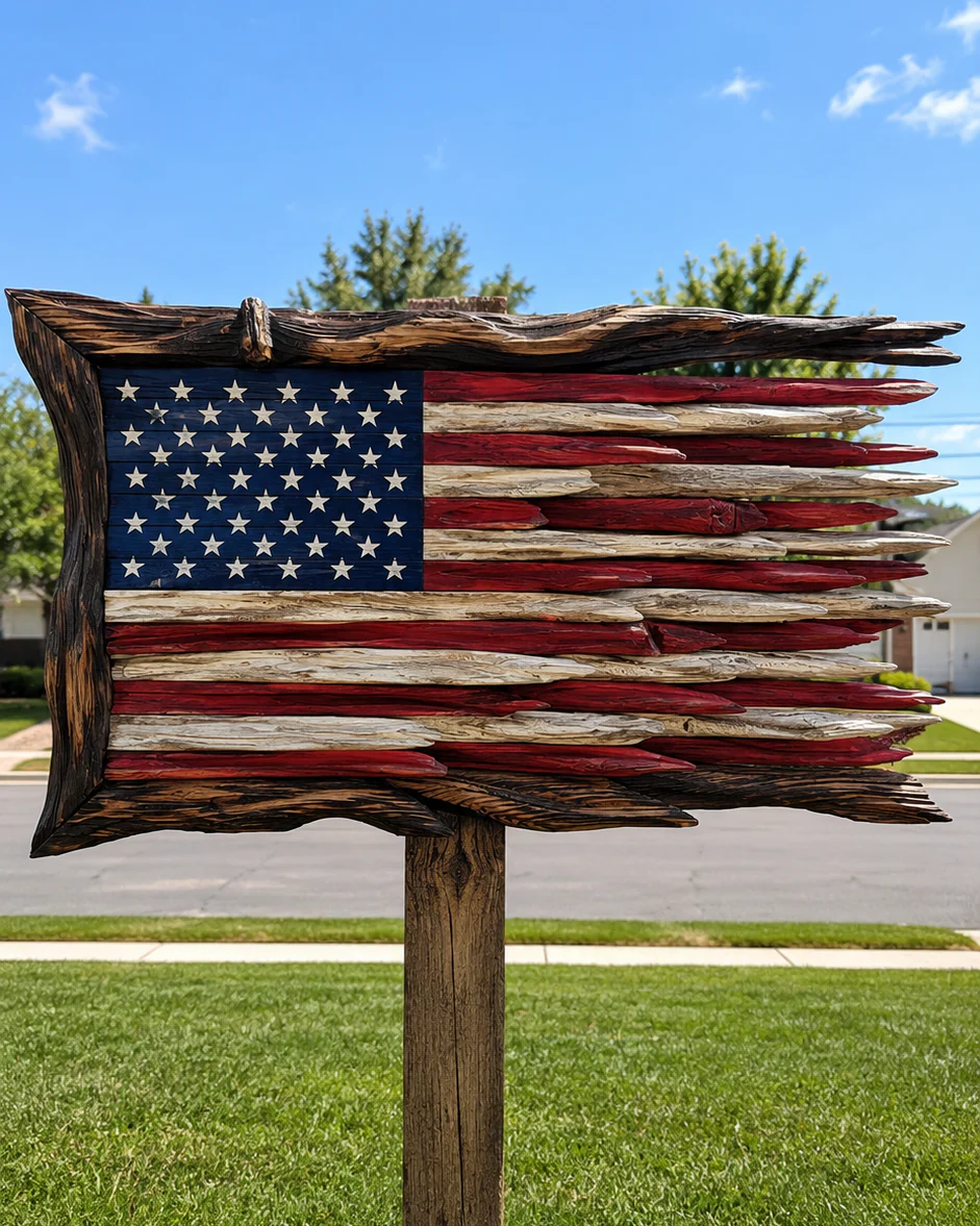 🇺🇸100% Handcrafted Wooden American Flag🇺🇸