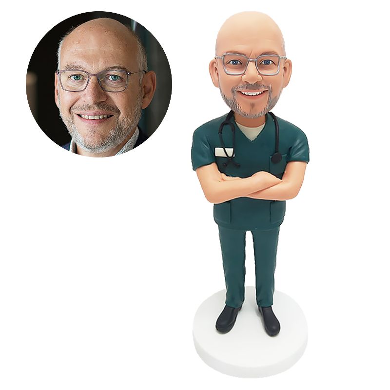 custom bobblehead figure surgeon doctor with arms crossed
