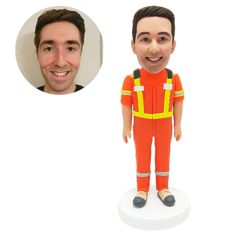 customized bobblehead figure male construction worker