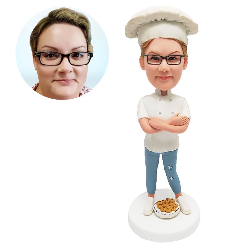 custom made bobblehead figure female chef
