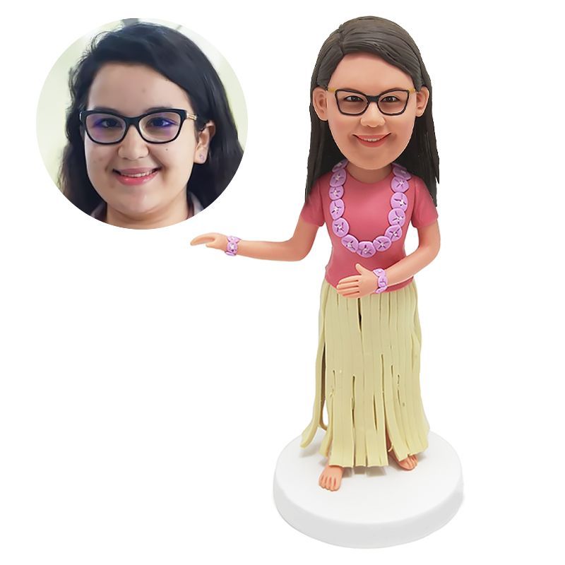 customized hula girl bobblehead