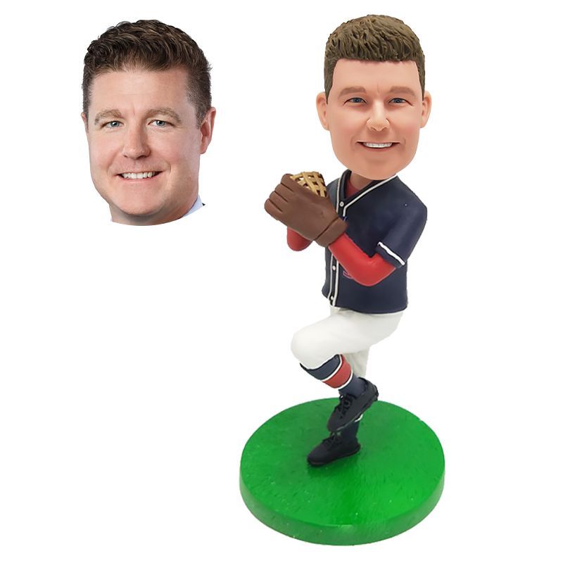 customized bobblehead figure baseball pitcher