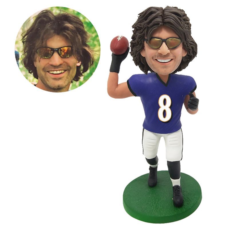 customized bobble head figure football quarterback