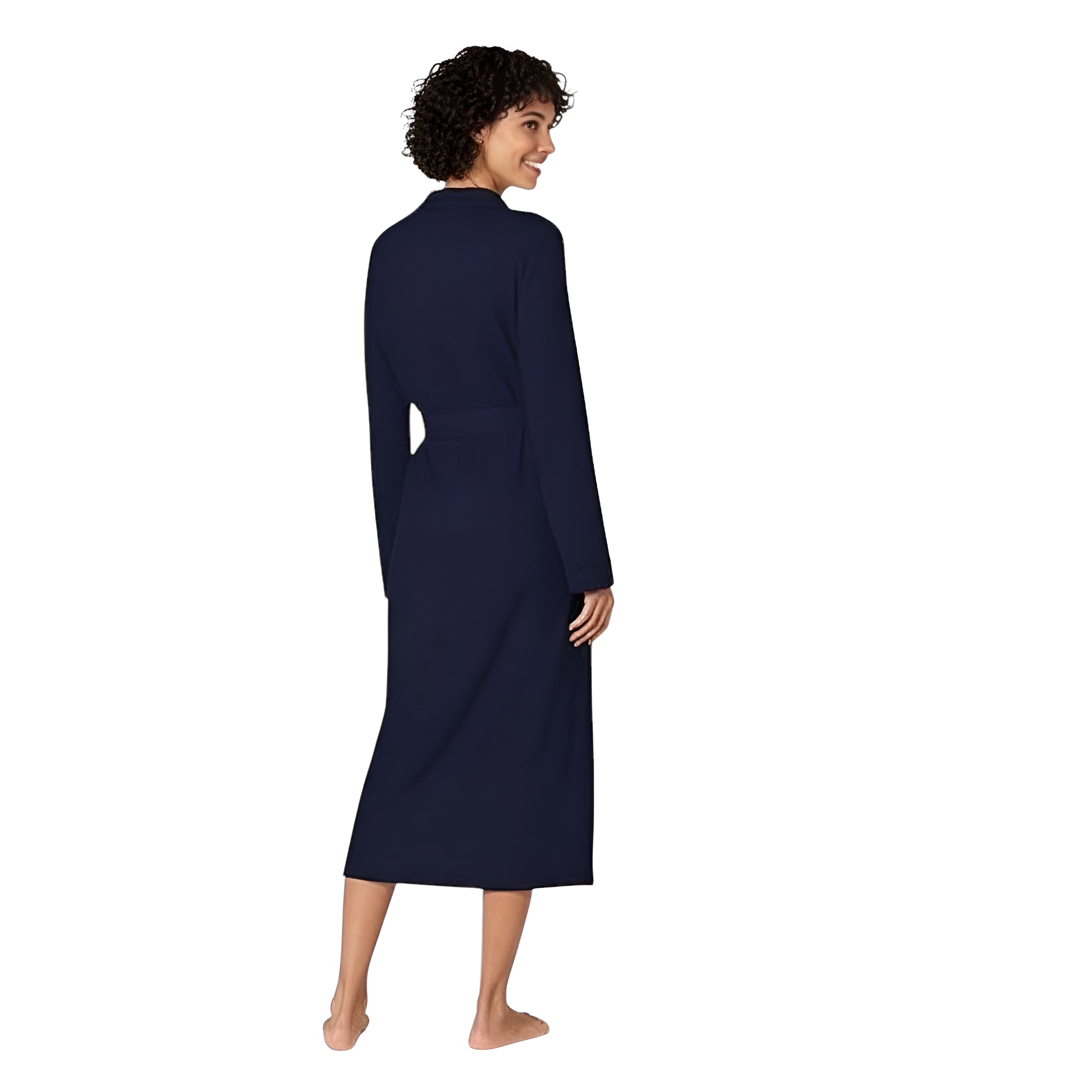 Lightweight Waffle Knit Full Length Bathrobe For Women