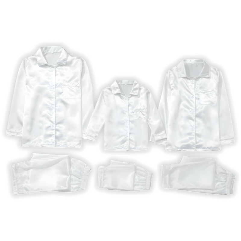 Plain Casual Matching Family Pajama Set