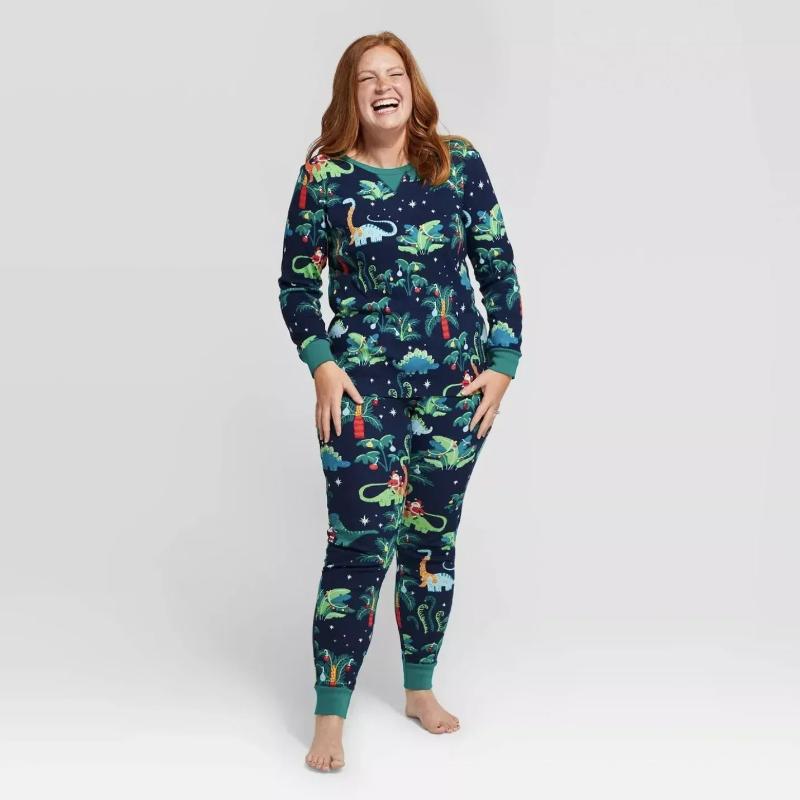 Family Matching Pajamas With Dinosaur PrintFamily Matching Pajamas With Dinosaur Print - Image 3