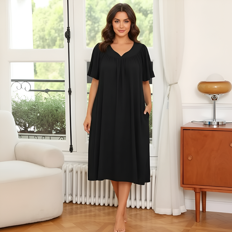 Casual House Dress And Lounge Wear With Pockets For Women