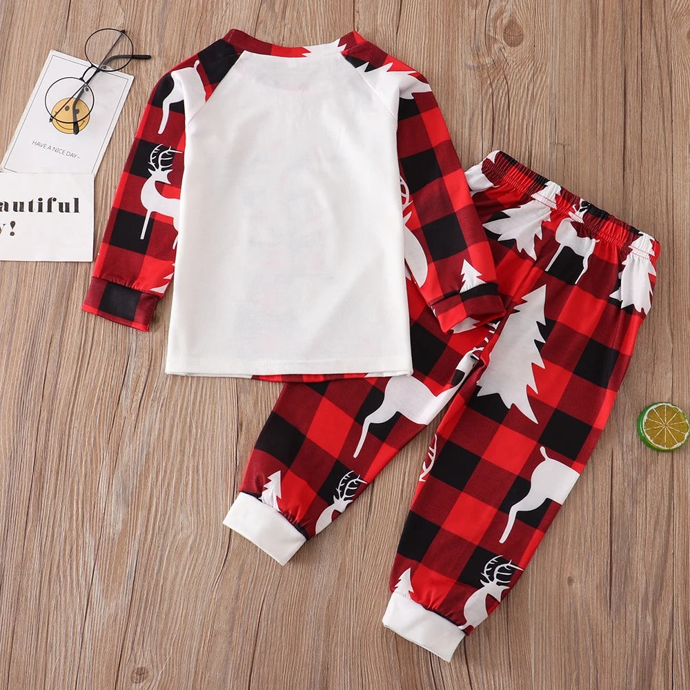 Reindeer Plaid Design Family Matching Pajama SetReindeer Plaid Design Family Matching Pajama Set - Image 3