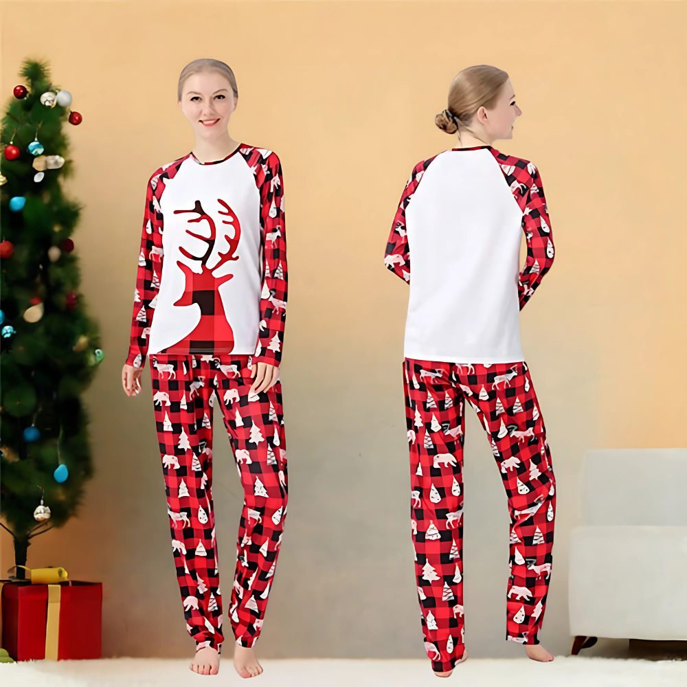 Reindeer Plaid Design Family Matching Pajama SetReindeer Plaid Design Family Matching Pajama Set - Image 5