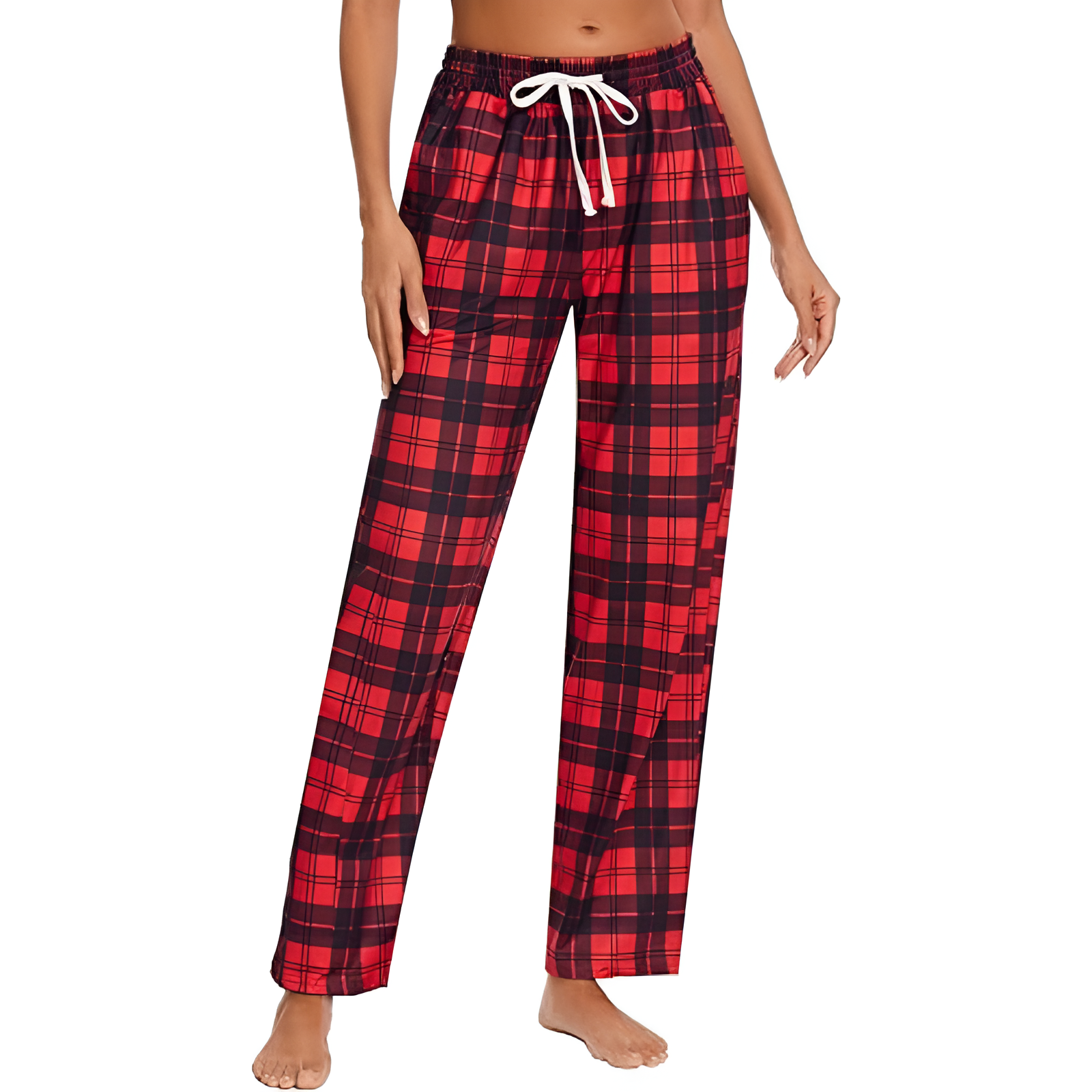Plaid Sleep Pajama Pants With Pockets For Women