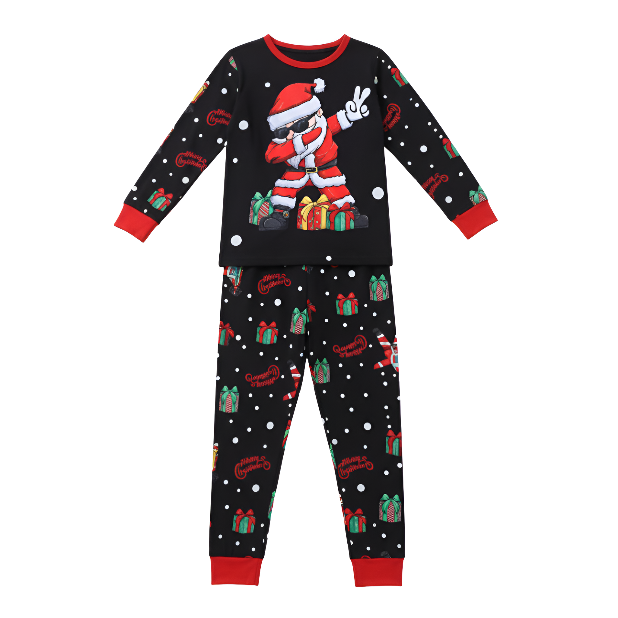 Dabbing Santa Christmas Two Piece Children Pajama Set