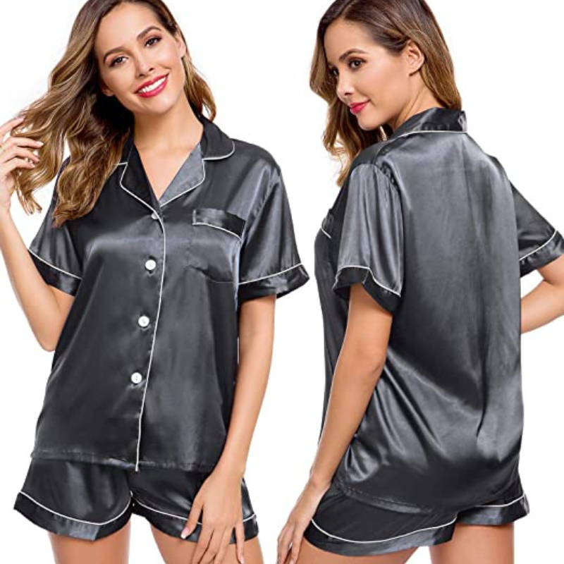 Women's Silk Short Sleeve Pajama SetWomen's Silk Short Sleeve Pajama Set - View 19