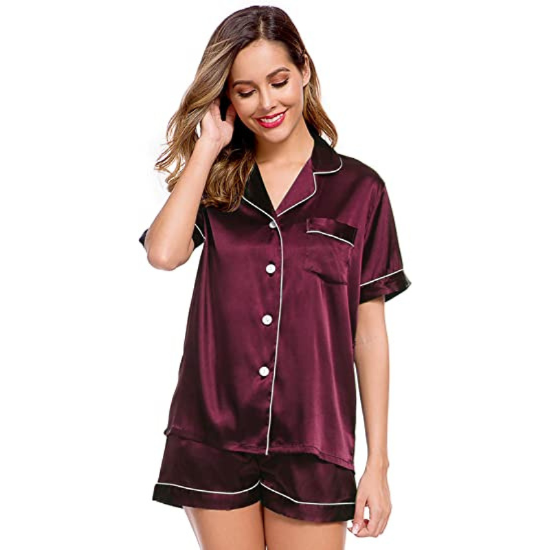Women's Silk Short Sleeve Pajama SetWomen's Silk Short Sleeve Pajama Set - View 28