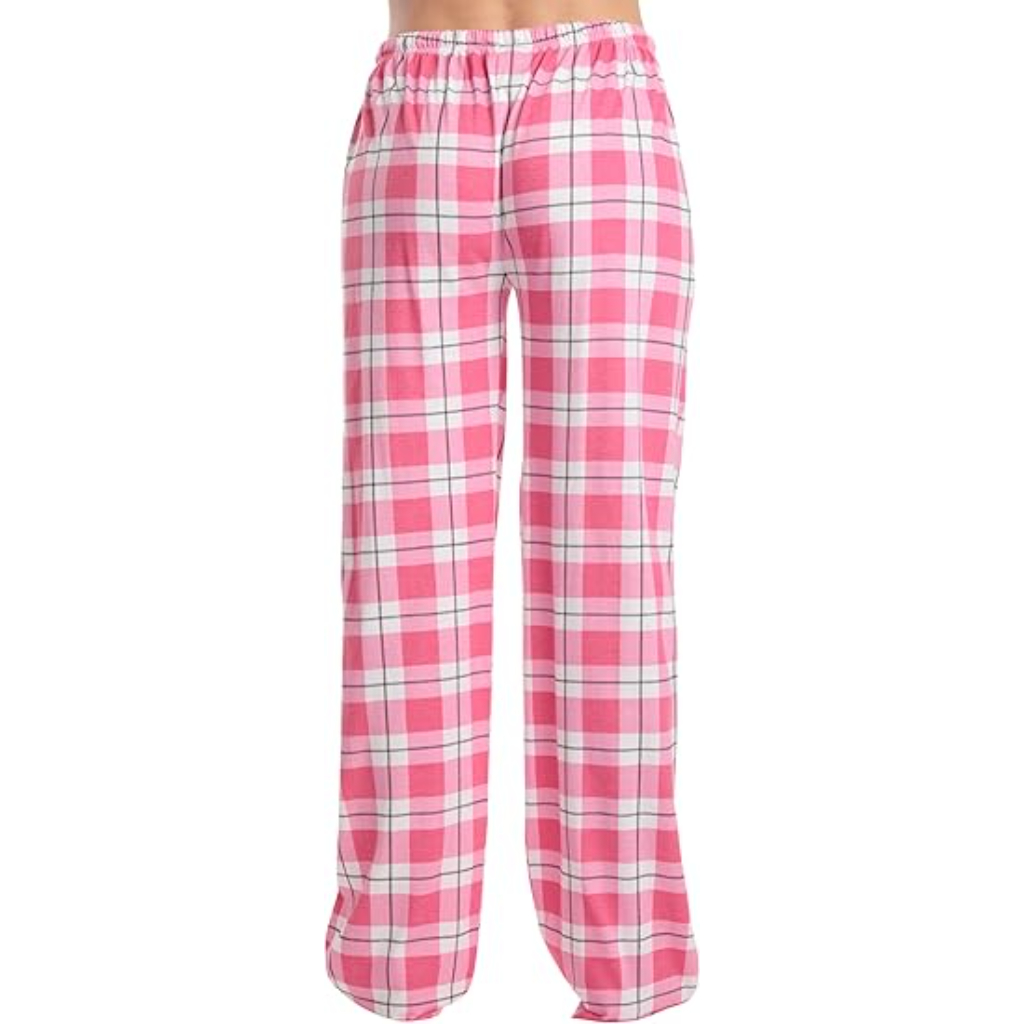 Plush Pajama Pants For Night Wear With Buffalo Plaid For Women