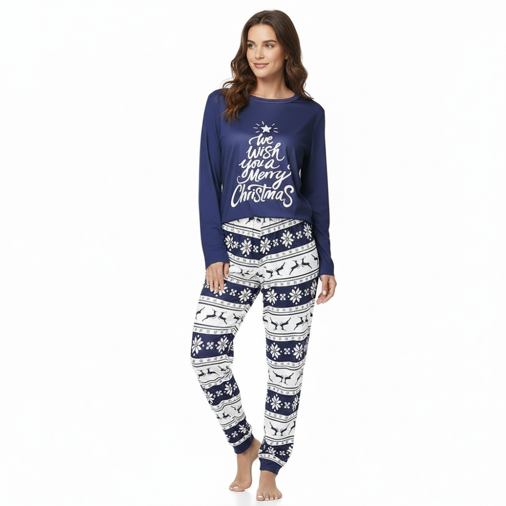 Matching Family Christmas Pajamas Sets With Bear Print For Winter Holidays