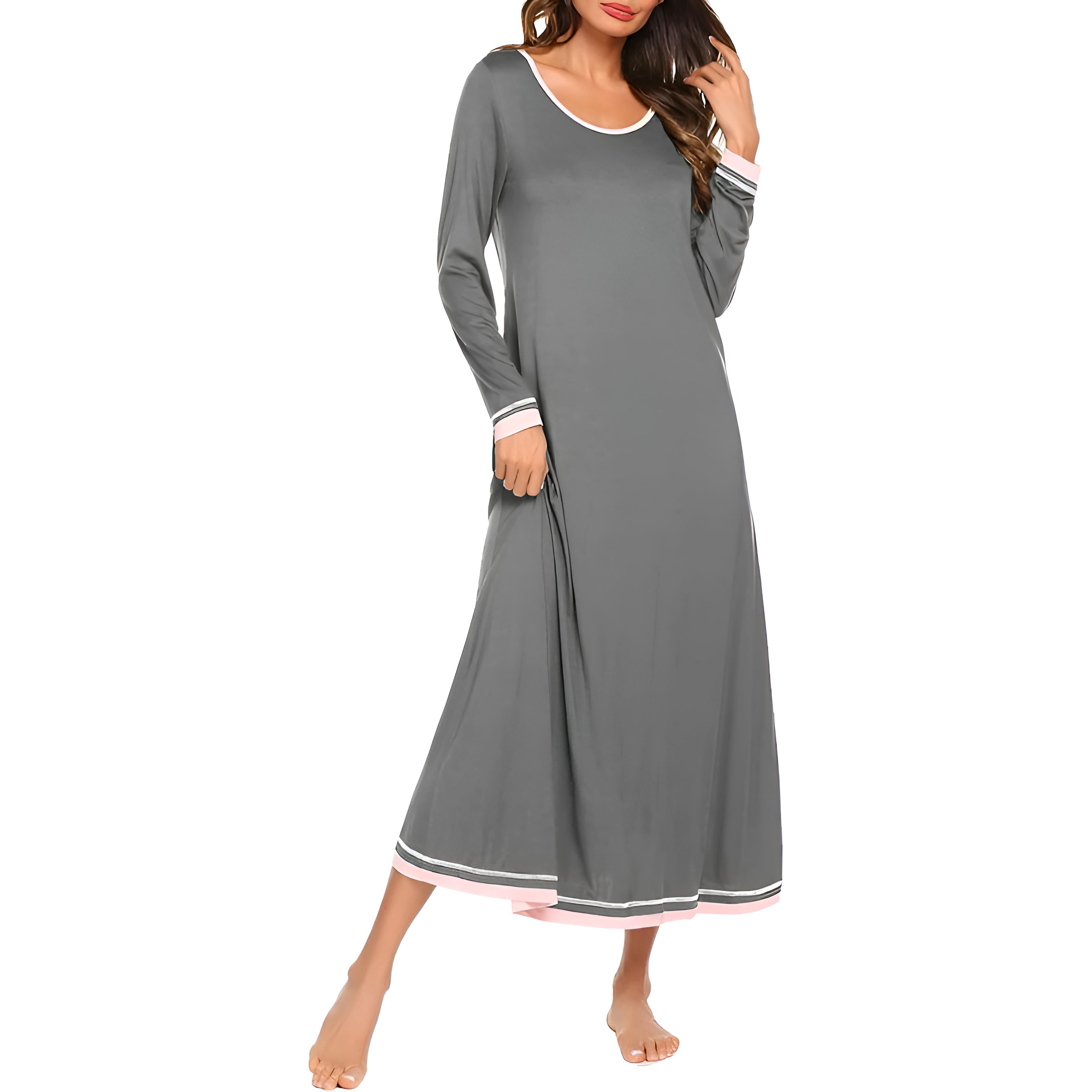 Full Length Nightgown With Long Sleeve Sleepwear For Women