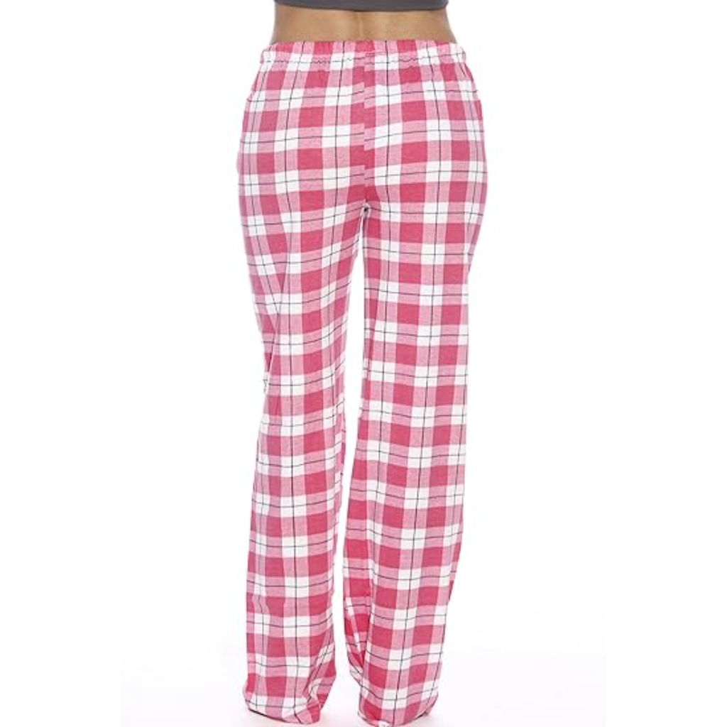 Plush Pajama Pants For Night Wear With Buffalo Plaid For Women