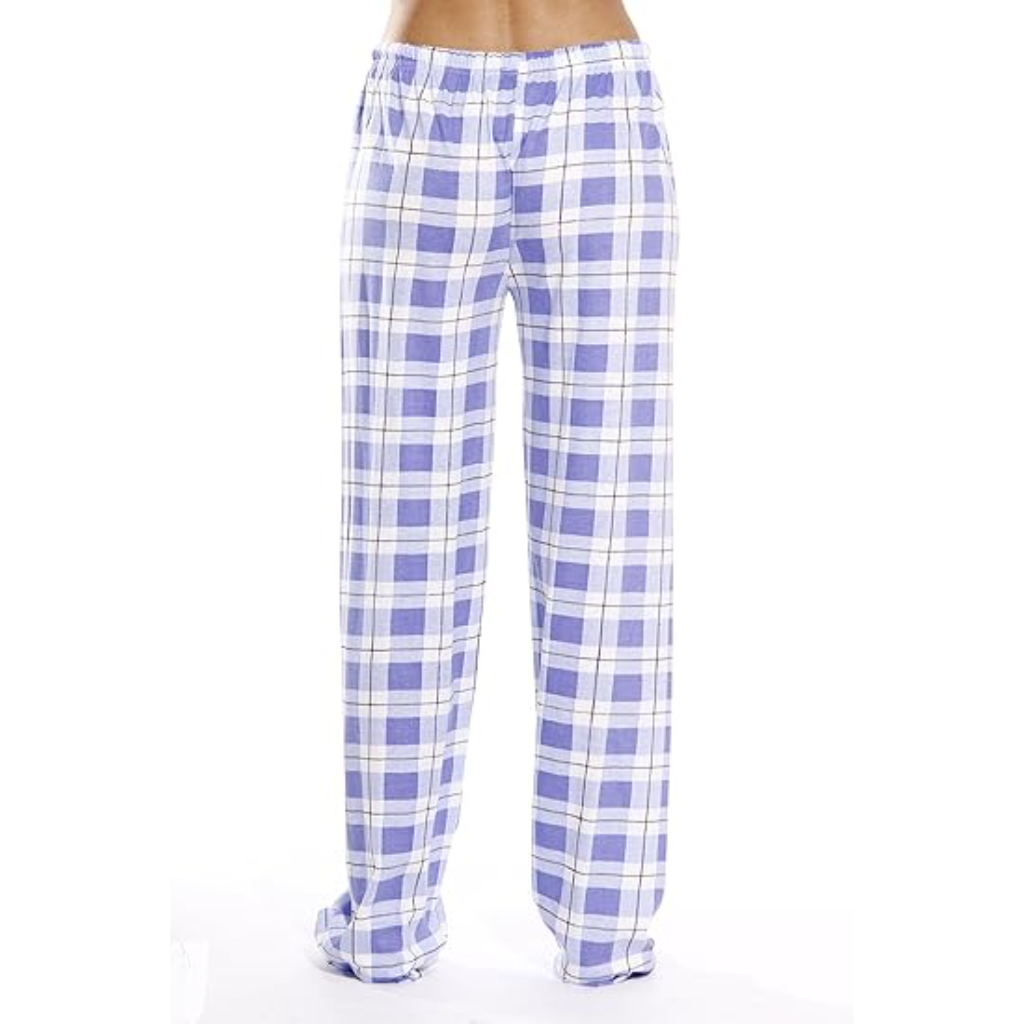 Plush Pajama Pants For Night Wear With Buffalo Plaid For Women
